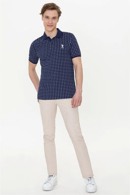 Мужская темно-синяя футболка с воротником-поло - U.s. polo assn фото 4
