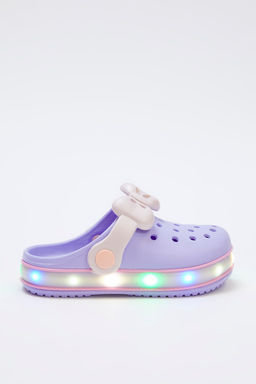 Lila Is?kl? Fiyonklu Detayl? Hafif Taban Kucuk K?z Cocuk Kids Eva Sandalet Terlik TAKSS25SD00045