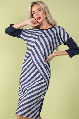 Платье Мадонна (полоска черника) - Эльза фото 4