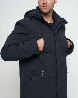 Парка спортивная мужская с капюшоном темно-синего цвета 3369TS - Wonderrman фото 12