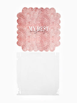 Цена за 5 шт. Коробка для печенья, кондитерская упаковка с пластиковой крышкой, My best wishes, 21?21?3 см