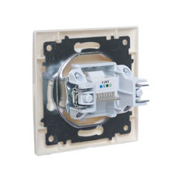 Розетка телефонная Luazon Lighting «Антей», скрытая, IP20, одноместная, белая