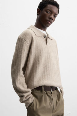 RIBBED KNIT POLO SHIRT - Zara фото 7