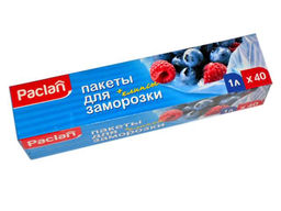 Пакеты для заморозки PACLAN+клипсы 18*28 см, 1л, 40шт, арт. 513223, 513224, 404200