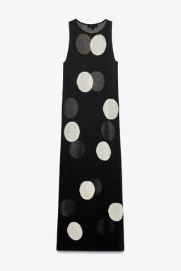 LONG POLKA DOT KNIT DRESS - Zara фото 3