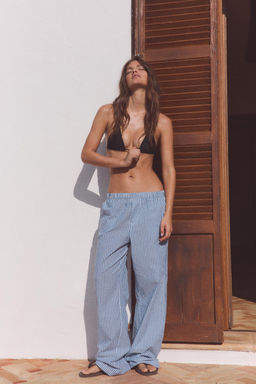 PANTAL?N PIJAMERO RAYAS / Azul / Blanco