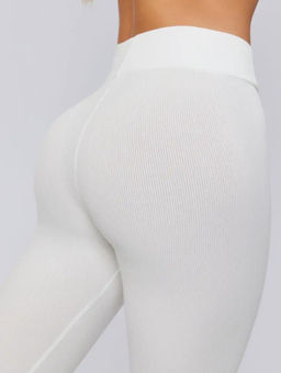 K11798 Легинсы в рубчик БЕЛЫЙ