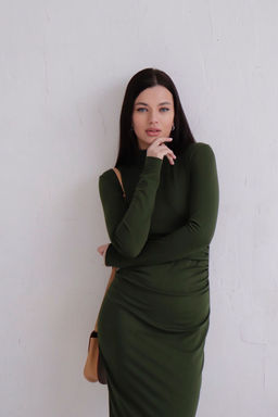 Платье облегающее тёмно-зелёное - Martichelli фото 4