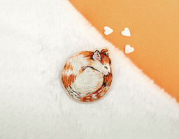 Набор для вышивания PANNA Живая картина JK-2322 Брошь. Спящий котик 4.5 х 4.5 см