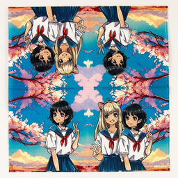 Цена за 4 шт. Салфетки бумажные 25×25 см «Девочки», набор 20 шт.