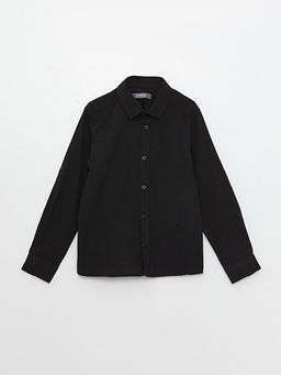 Basic Uzun Kollu Gabardin Erkek ?ocuk G?mlek