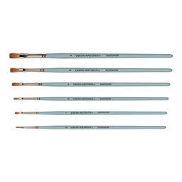 Кисть колонок VISTA-ARTISTA 20232-08 плоская 10 шт короткая ручка №08  фото 4