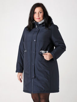 Еврозима! 24334 Полупальто дем. т.синий