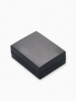 Набор мужской медный Запонки + Зажим для галстука прямоугольник с эмалью, чёрно-серебристый