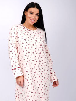 Сорочка Лорейн 2 сердце, футер с начёсом - Малина фото 7