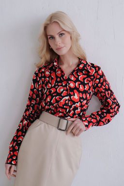 11538 Рубашка с супатной застёжкой красно-чёрная - Martichelli фото 2