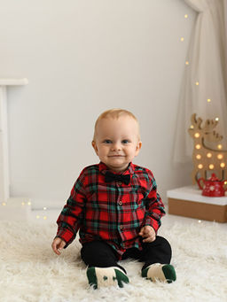 Ekose Desenli Erkek Bebek 3l? Tak?m