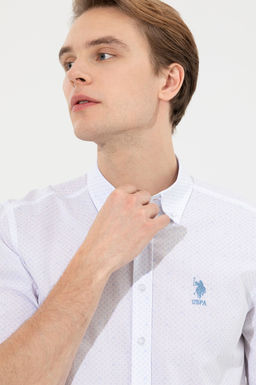 U. S. Polo Assn / Мужская белая рубашка с длинным рукавом
