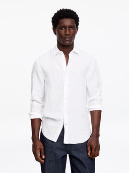 Camisa de lino de corte regular
