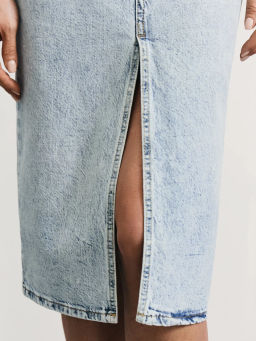 Джинсовая юбка миди с разрезом спереди / Zarina  фото 6