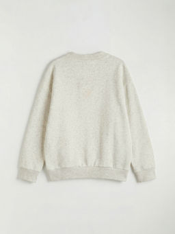 Bisiklet Yaka Bask?l? Erkek ?ocuk Sweatshirt