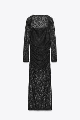 LACE MIDI DRESS WITH CUFFS - Zara фото 6