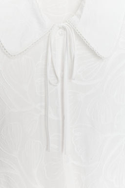 BLUSA CUELLO BOBO / Blanco - Zara фото 7