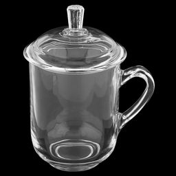 Кружка стеклянная Цветущий чай 360мл, д8,3см, h10,3см, основание д5см, стеклянная крышка, общая h15см, в коробке, Дели Гласс (Deli Glass) (Китай) - Домашняя мода фото 3