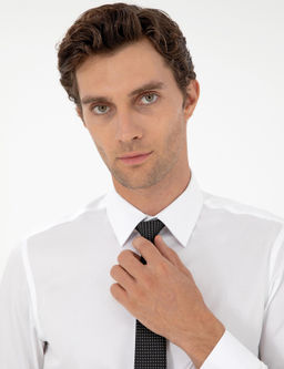 Белая приталенная рубашка с длинным рукавом - Cacharel фото 2