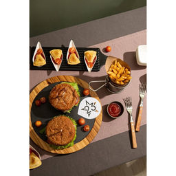 Блюдо для подачи Magistro Valley, d=30 см, сланец, бамбук фото 8