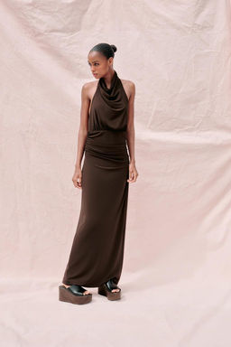 LONG HALTER DRESS WITH OPEN BACK - Zara фото 12