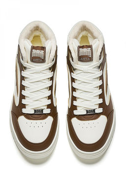 Кеды повседневные утепленные Бежевый/Коричневый