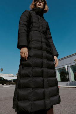 HOODED BELTED WATER-REPELLENT WINDPROOF DOWN PUFFER JACKET - Zara фото 13