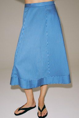 FALDA CAPA RAYAS ZW COLLECTION / Azul / Blanco - Zara фото 2
