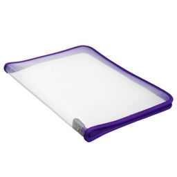 Папка пластиковая А4, 325 х 230 х 25 мм, молния вокруг, Calligrata Офис, ПМ-А4-01, 0.5 мм, прозрачная, фиолетовая  фото 4