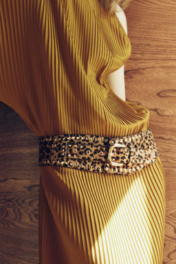 STUDDED ANIMAL PRINT LEATHER CORSET BELT - Zara фото 2