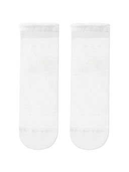 Цена за 2 пары. Носки Короткие CONTE Носки CLASSIC из вискозы с глянцевым рисунком и декоративной прозрачной сеткой белый - Conte elegant фото 2