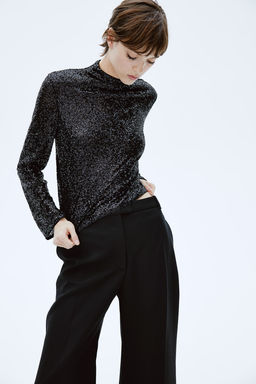 Sequined turtleneck top - H&m фото 4