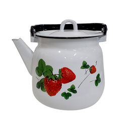 Чайник для плиты 3,5л эмаль 2716*56 сфер. Летняя ягода,белый с петлёй,,