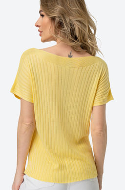 Женский джемпер с коротким рукавом в рубчик Happy Fox  фото 53