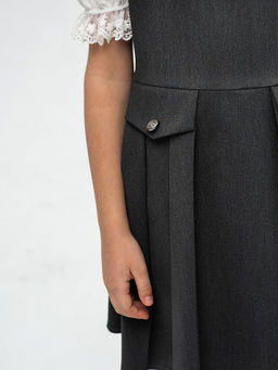 Серый школьный сарафан для девочки Mooriposh, модель 0245  фото 6