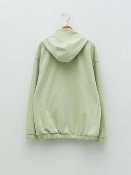 Kap??onlu Nak??l? Uzun Kollu K?z ?ocuk Fermuarl? Sweatshirt - Waikiki фото 2