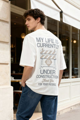 TRENDYOL MAN Ekru Oversize/Genis Kesim %100 Pamuklu Bask?l? T-Shirt TMNSS25TS00114 - Trendyolmilla фото 13