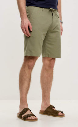 Шорты лен F111-0960-1 olive