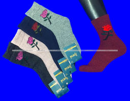 Цена за 12 пар. Зувей носки женские ангора внутри махра Роза