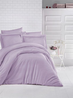 КПБ Clasy Satin Gizgili (DUZ RENK LILA) евро