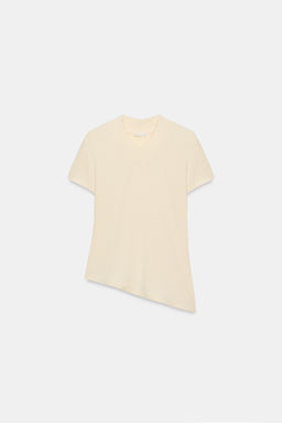 CAMISETA CUELLO PICO BAJO ASIM?TRICO / Amarillo