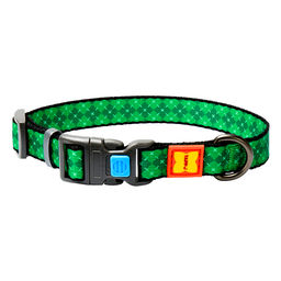 ВИА Ошейник "Тайпан" размер S, 23-35см, с рисунком "Зеленая шотландка" 25кл21