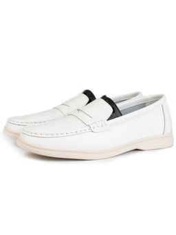 03-B417-1 WHITE Лоферы женские (натуральная кожа)