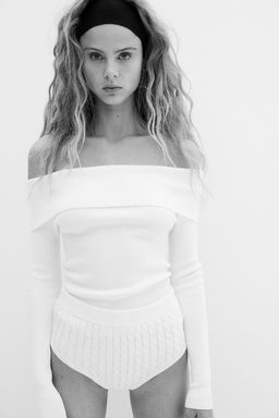 Top off-the-shoulder en punto de canale - H&m фото 4